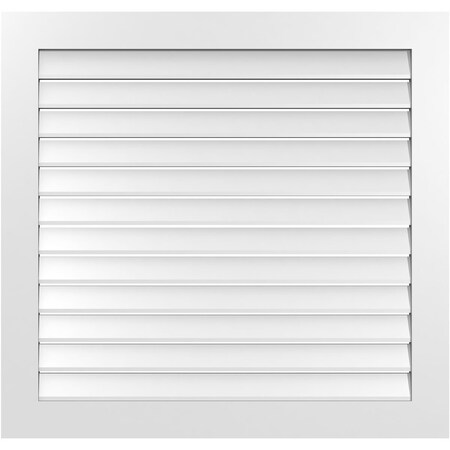 Ekena Millwork Vertical Surface Mount PVC Gable Vent: Functional, w/ 3-1/2"W x 1"P Standard Frame, 42"W x 40"H GVPVE42X4001SF